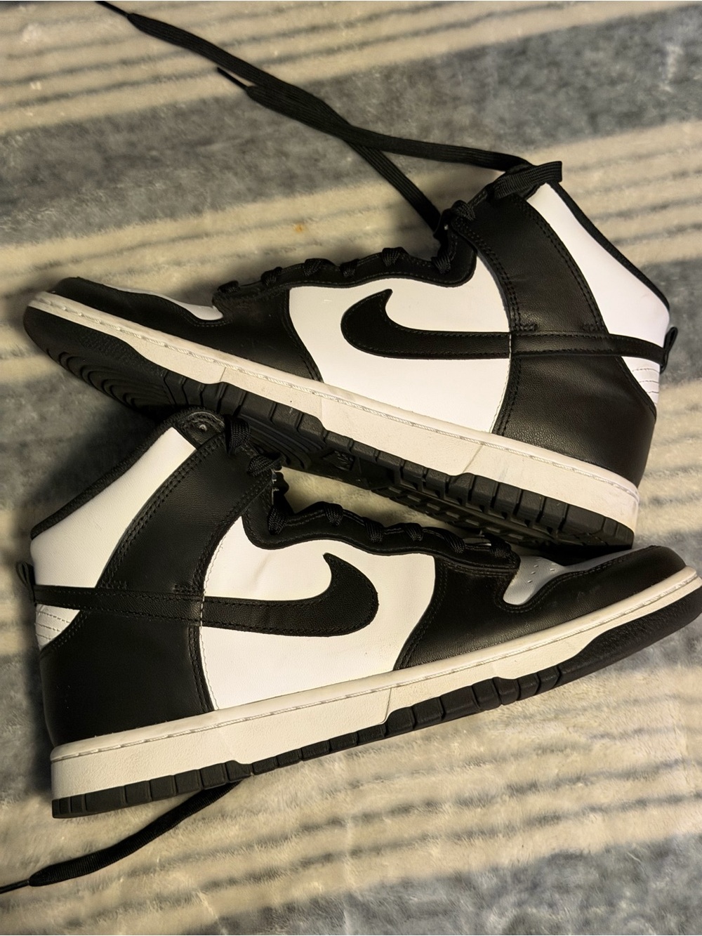 Nike Black and White Mid-Top Sneakers